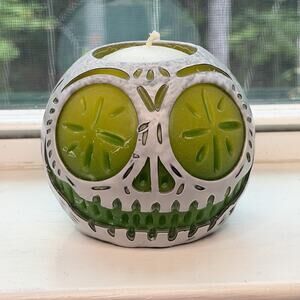 Day of the Dead Candle Skull Halloween Rare Dia De Los Muertos Ofrenda Spooky